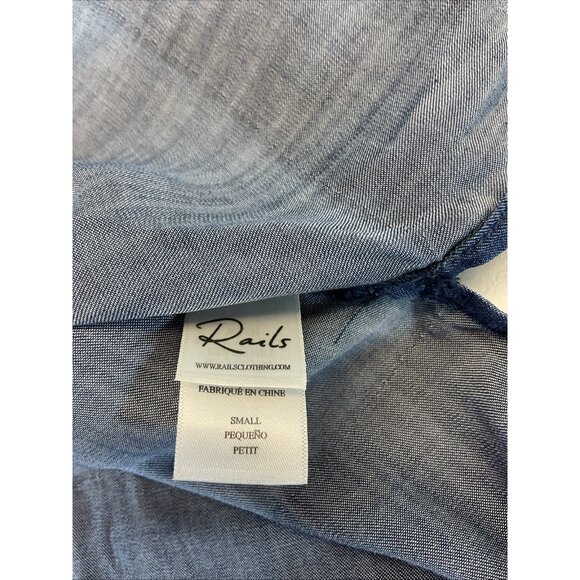 Rails Courtney Chambray‎ Released Hem Button Up Shirt Boxy Oversized Small - Picture 4 of 9